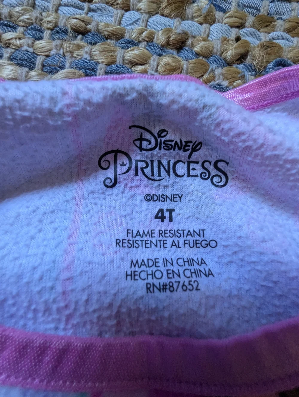 Disney Princess Pink Nightgown Dress 4T Long Sleeve Ruffle Hem Princess Print Sl - Picture 5 of 7